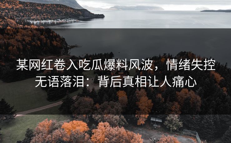 某网红卷入吃瓜爆料风波，情绪失控无语落泪：背后真相让人痛心