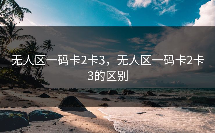 无人区一码卡2卡3，无人区一码卡2卡3的区别